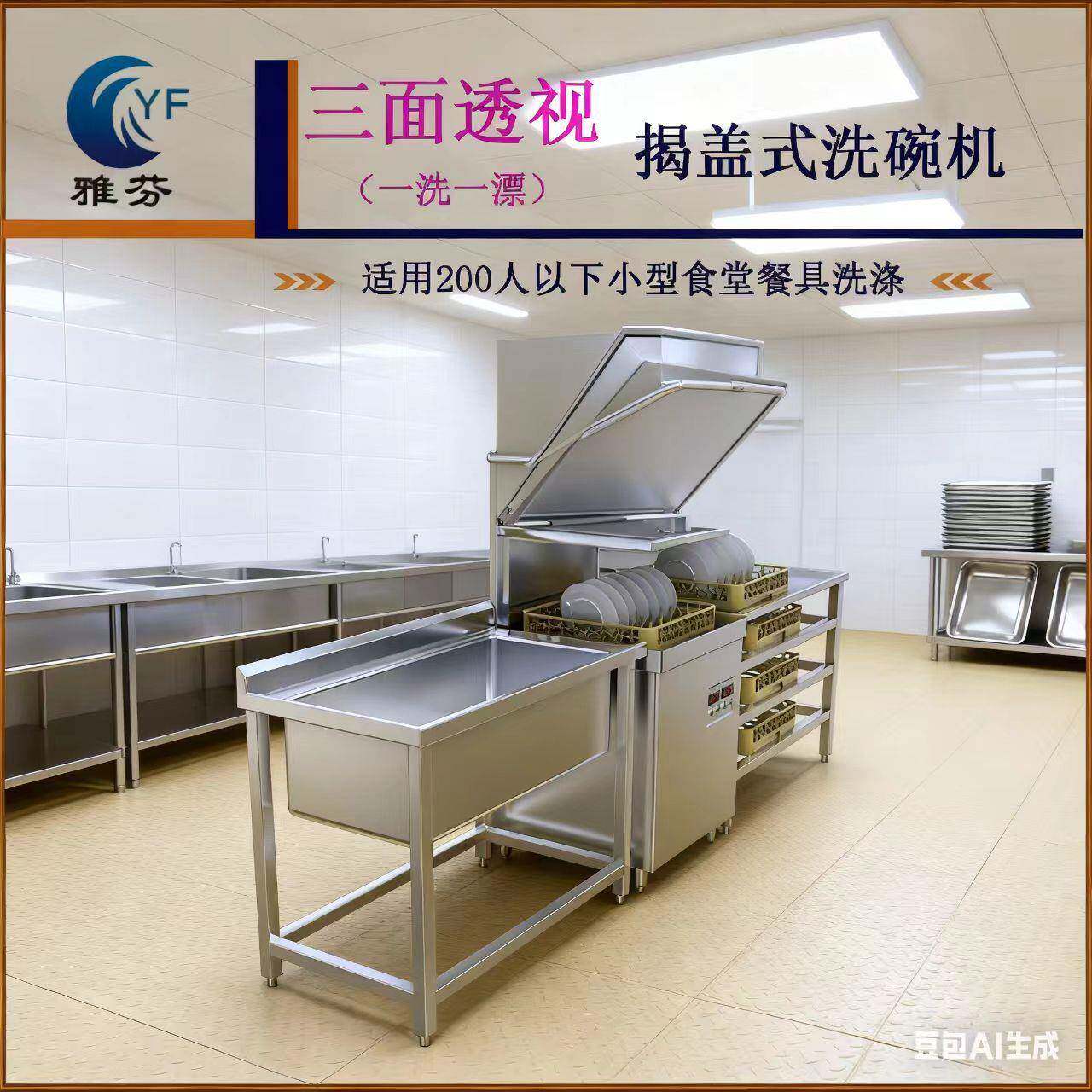 全自动商用洗碗机酒店饭店学校餐厅食堂大型商业洗碗机洗碟机设备
