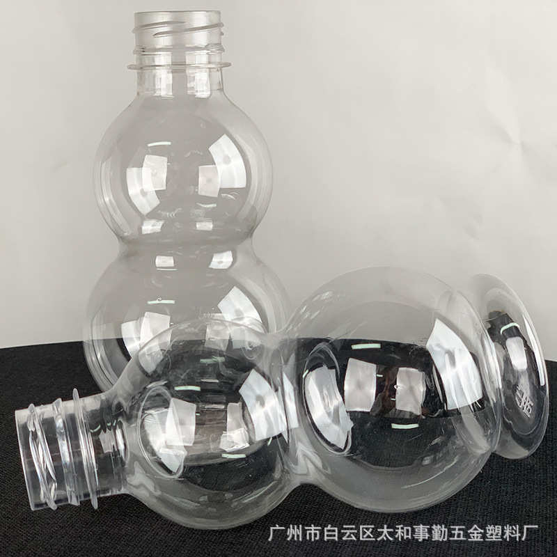 330ml一次性pet塑料凉茶瓶葫芦型透明加厚创意凉水瓶打包分装瓶图片