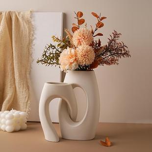 花瓶摆设客厅轻高级家居装饰家居感干花餐桌陶瓷花束摆件装饰小众