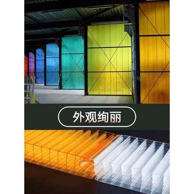 Pc插件阳光板20/30/40mm乳白色透明幕墙隔断商店门头拼接聚碳酸酯
