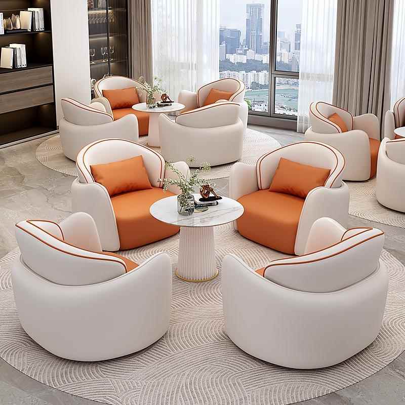 酒店大堂接待休息区沙发美容院大厅商务接待会客谈单洽谈桌椅组合