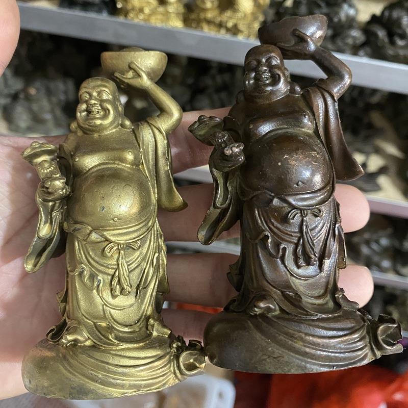 举宝弥勒佛摆件仿古工艺品如意元宝佛摆件古玩佛像摆件