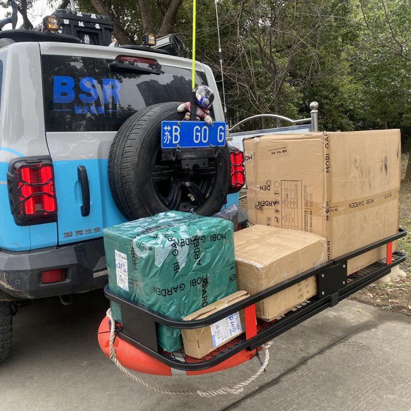 车尾折叠筐货篮方口行李框车载背货架后挂式行李架车载置物拖车筐