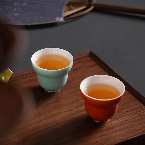 色釉品茗杯葫芦陶瓷功夫茶具家用复古喝茶单杯主人杯文人茶器