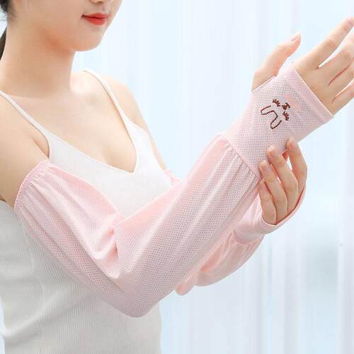 冰丝袖套防晒女夏季抗UV冰袖开车护手臂手袖套袖宽松袖子大尺码