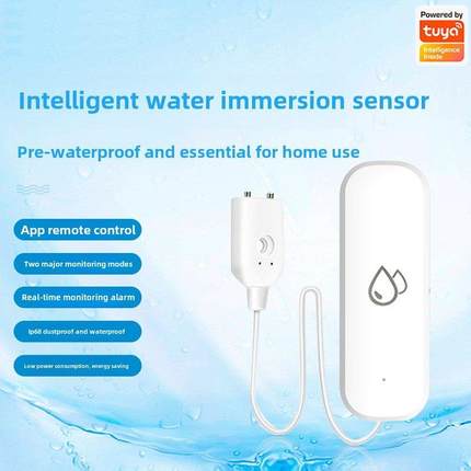 图雅智能Zigbee水浸传感器Wifi渗漏报警手机远程探测器联动阀