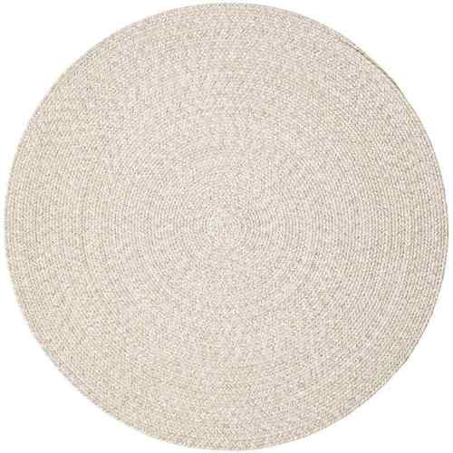 PK7J浅米黄棉麻编织客厅茶几圆垫室书简房卧代现约F76557MS手工圆