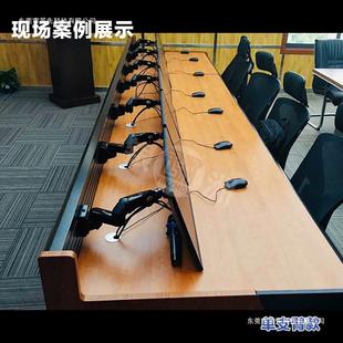 支架AXE显示器免打孔安装 屏风支操作监架控台型铝材架电脑托支架