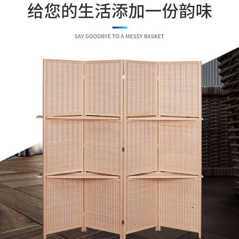 新款中式玄关办公折叠屏简约现代阳台隔断屏家用纯色田园风屏风