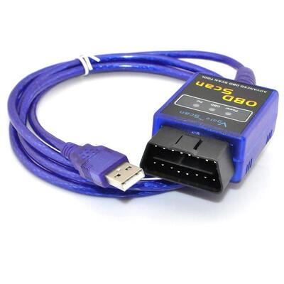 USB ELM327 OBD汽车检测仪 引擎清故障码保养灯ABS气囊行车电脑