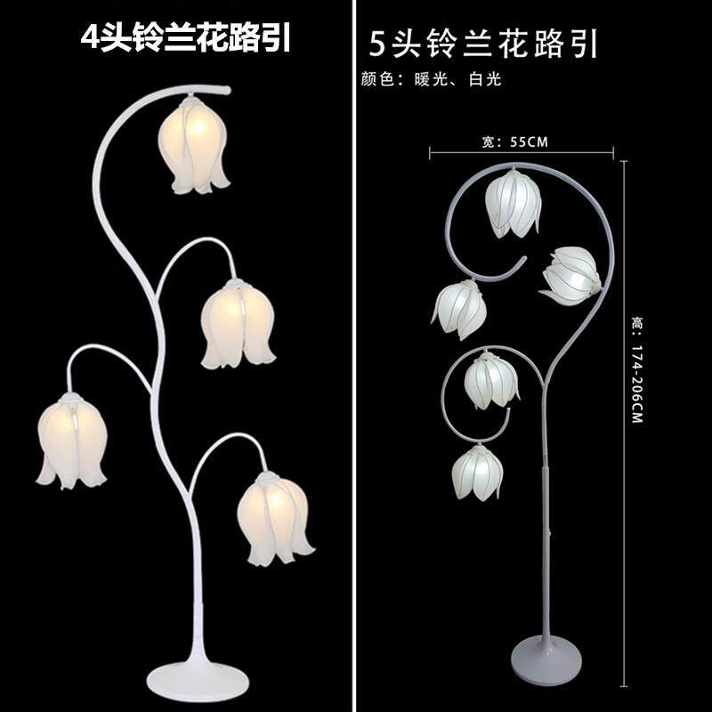 新款婚庆铁艺发光铃兰花蕾路引灯光装饰婚礼场景布置舞台摆件道具