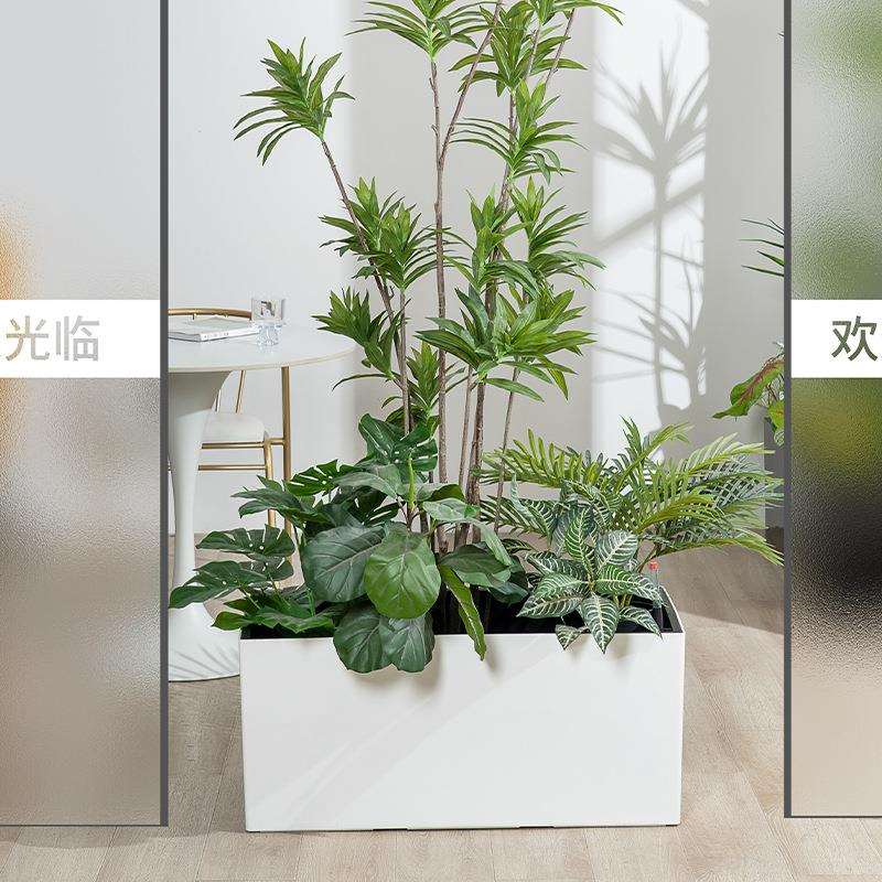 落地塑料长条花盆花箱组合隔断庭院广场商场围栏花槽花盆