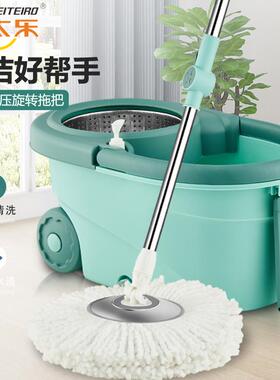 旋V4桶5O大号转拖把杆通用拖F765SM6M布墩布带206新款家用地拖2免