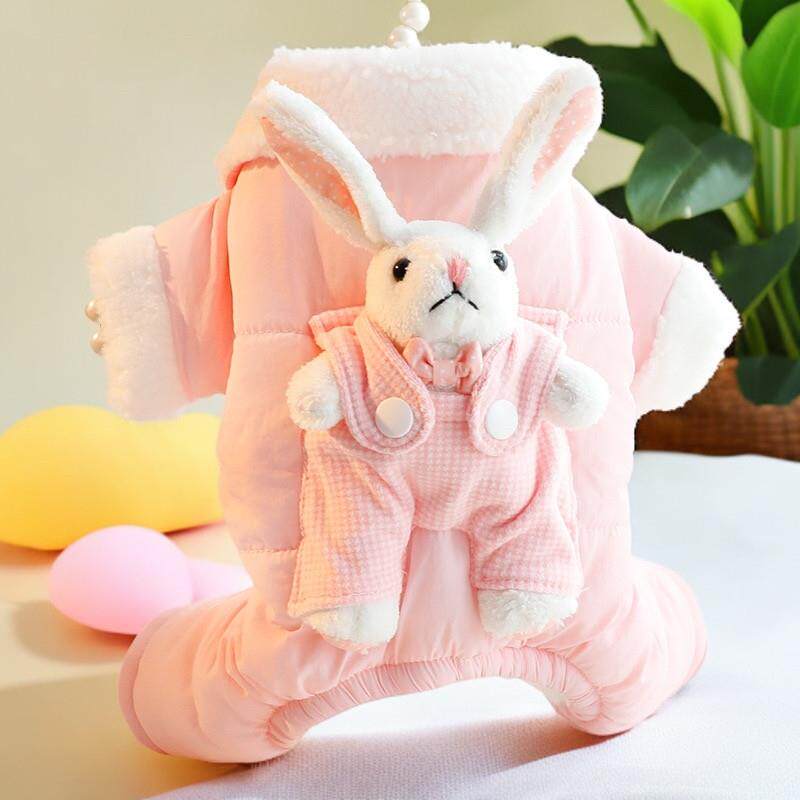 狗狗衣服秋冬装厚款包肚衣护肚子毛绒背带四腿小型犬泰迪宠物比熊