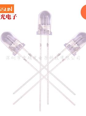 直插led橙光5mm白发橙光琥珀色5厘圆头灯珠汽车仪表盘高亮 f5橙色