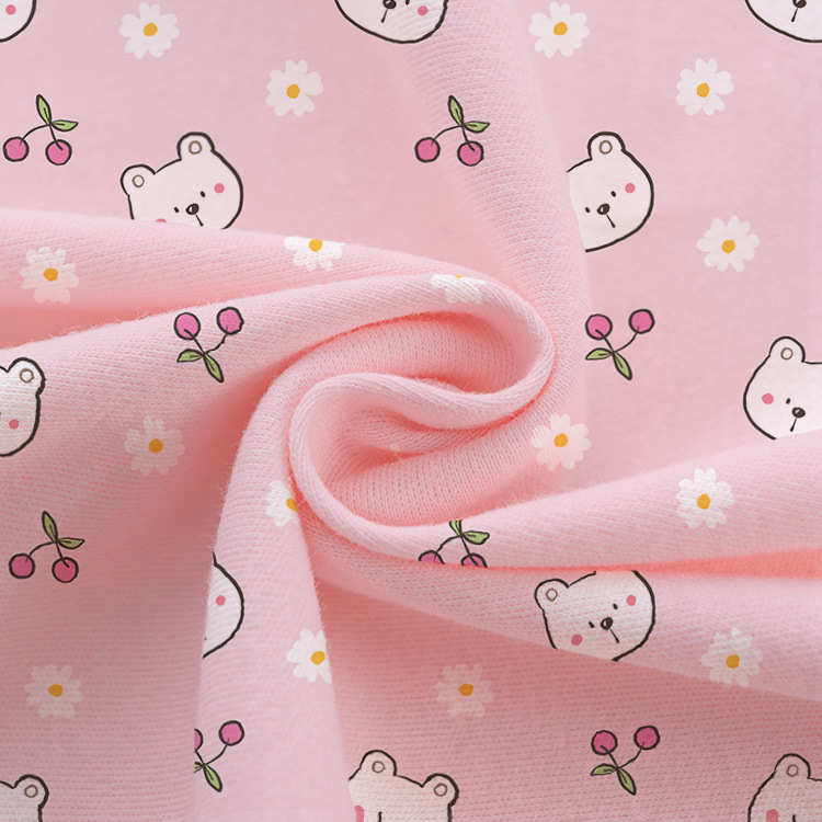 40支双面针织棉毛布布料数码印花 一米起订 数码印花定制