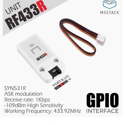 M5Stack RF433R /T无线射频接收器 SYN531R 射频遥控自动化应用