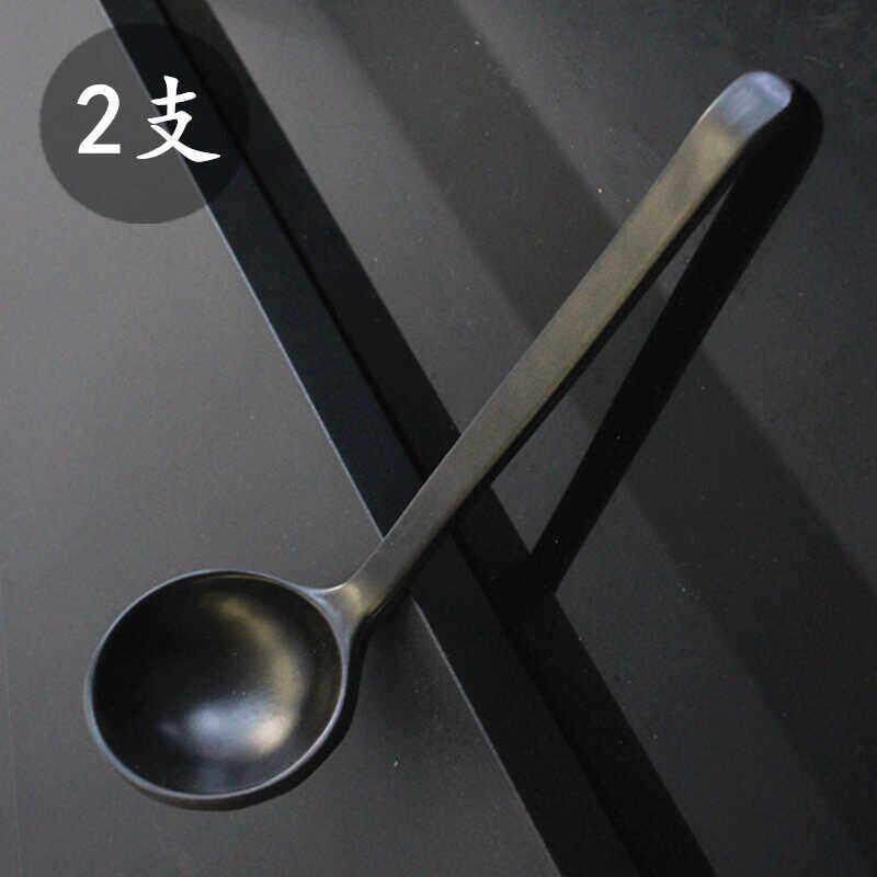 日式龟甲汤勺长柄勺子磨砂黑色拉面勺餐厅家用仿瓷火锅勺汤壳