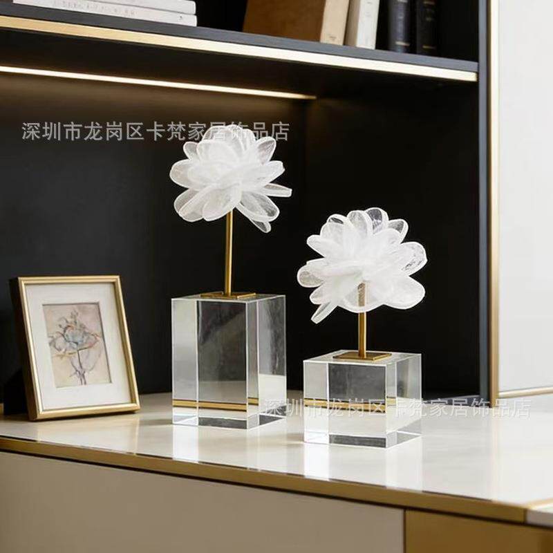 现代简约轻奢酒柜书柜装饰品摆件天然水晶工艺品客厅电视柜玄关