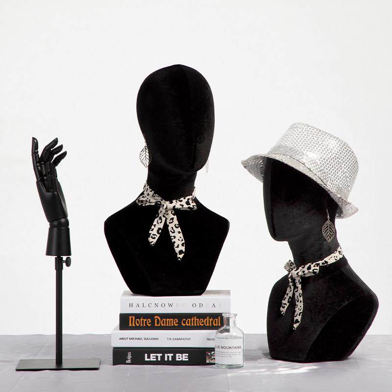 头模陈列架道具帽子头饰假发耳环饰品展示道具可扎针发泡包布头模