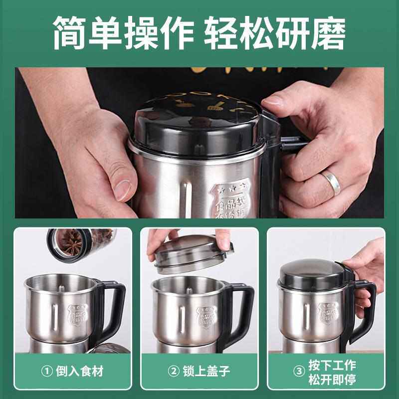 110V美规不锈钢磨粉机家用小磨粉机/药材研磨机