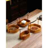 竹手工竹篮中国覆古茶具收纳篮家庭圆水果篮小吃篮整理篮