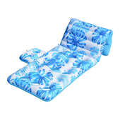 水上洞洞浮排带杯座充气水上浮岛吊床 充气浮床 新款 成人水上吊床