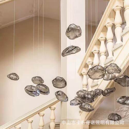 北欧设计师餐厅玻璃吊灯简约创意个性艺术装饰吧台酒吧楼梯灯具