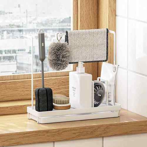 潮品堂抹布架洗碗海绵沥水架家用厨房水槽置物架台面多功能收纳架