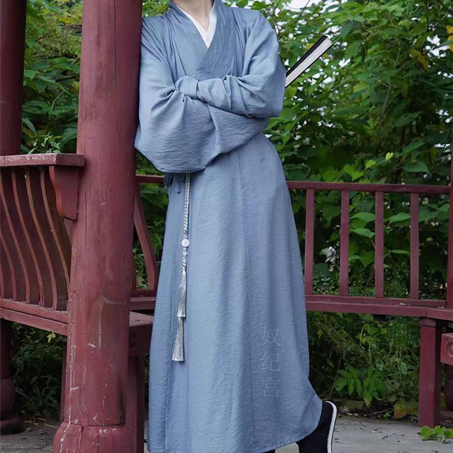 汉服男装古风公子宋制直裾袍青少年窄袖交领长衫男女复原款武侠风图片