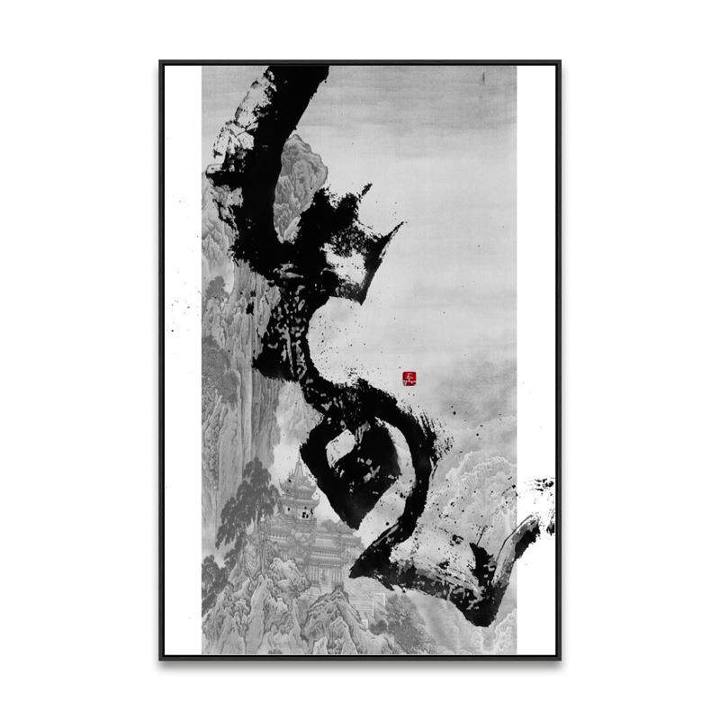 国潮新风尚 福山寿海图 轻奢新中式客厅玄关装饰画酒店高档挂画