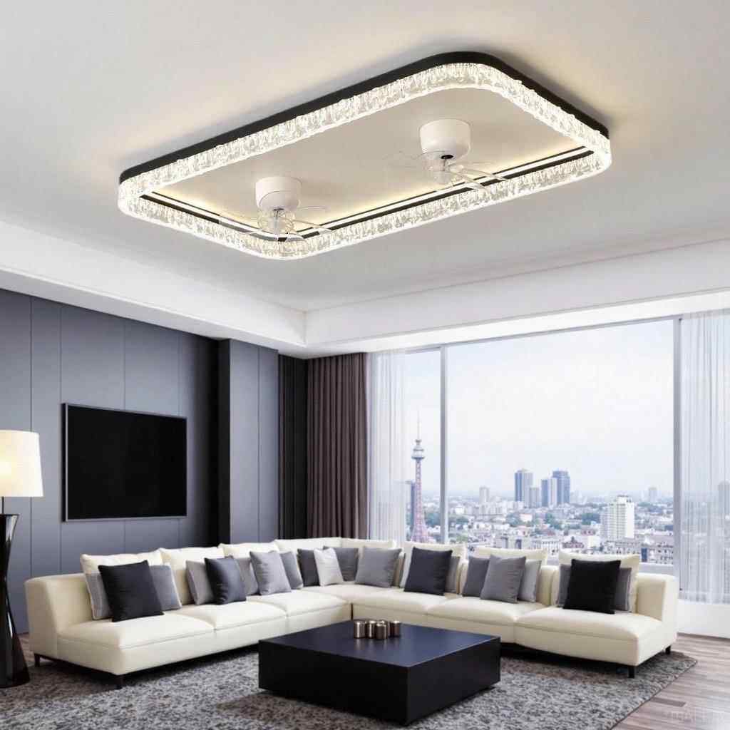 2025新款吊扇灯意式轻奢客厅主灯一体大气灯具餐厅卧室吸顶风扇灯