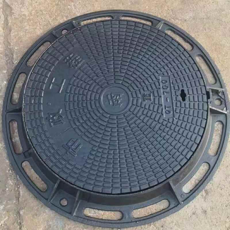 井盖加工铸铁井盖球墨铸圆形重型井盖700市政道厂家污水井盖