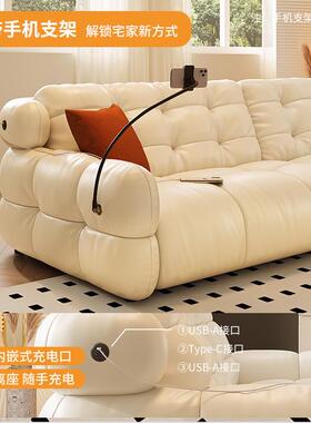 桐特泡芙云朵沙发法式奶油型风客厅语花小OLZ户直排功能棉糖沙发