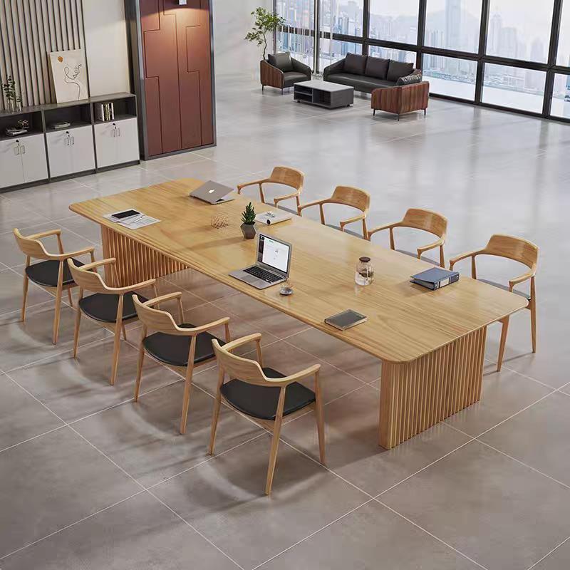 需定制loft实木会议桌家用长方形简约现代办公桌大长桌原木大班台