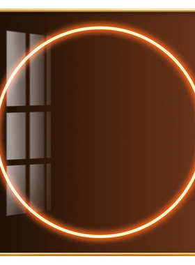 橙色绿色圆形方形装饰画现代简约北欧壁画客厅背景墙酒店艺术挂画