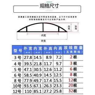 美化 明线铝合金半圆走压地线槽贴地面弧形防踩家用不锈钢电线明装