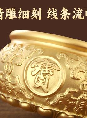 聚宝铜盆摆套件金条纯黄家餐J02037用存钱罐客厅店铺开业礼品八方