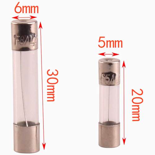 跨境供应5x20mm+6x30mm汽车玻璃保险丝 1A~20A 保险管 250个盒装