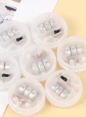 厂家直销LED电子小灯泡手工纽扣灯珠带开关圆形小彩灯闪光模型灯