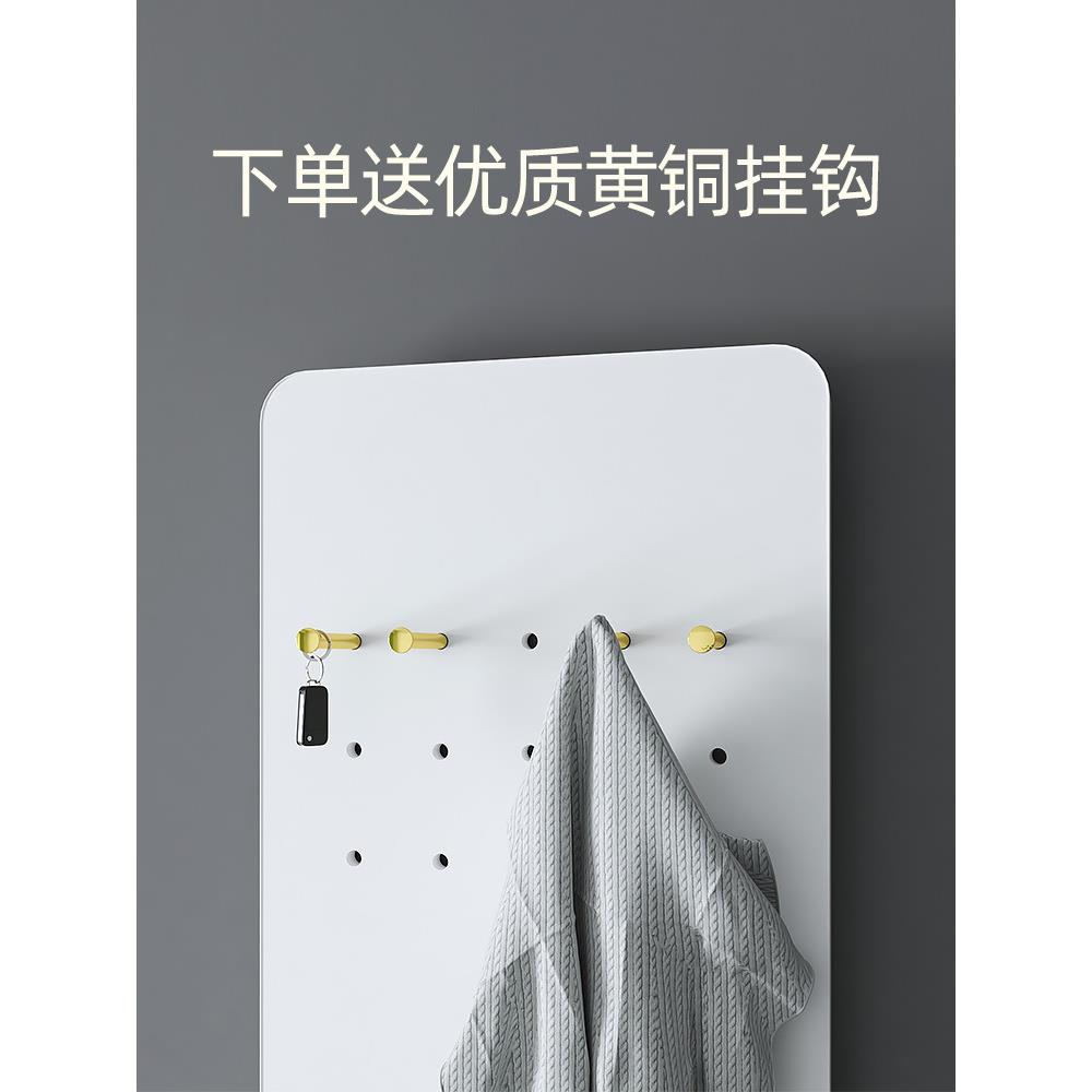 ft入户门口镜子洞遮洞板穿关衣F768H9S7镜衣架一体推拉挡可闭挂暗