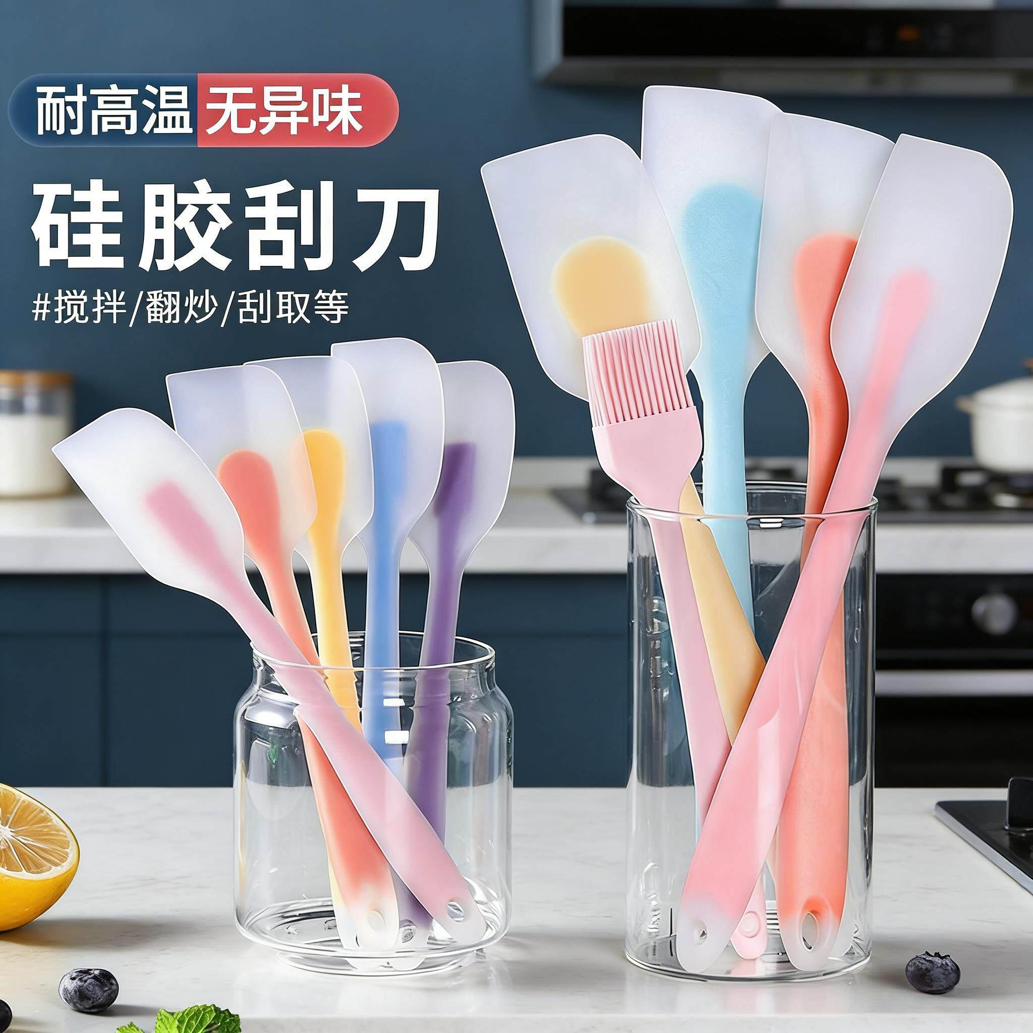 硅胶刮刀铲厨房烘焙工具耐高温一体式方形硅胶铲家用抹刀搅拌刮铲