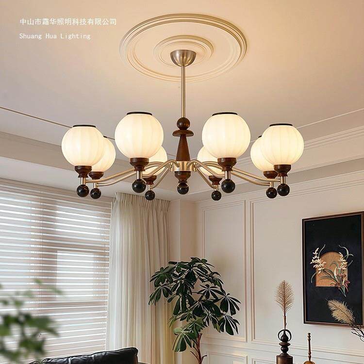 宋式美学中古风客厅吊灯美式复古南洋风高级感大厅主灯卧室餐厅灯