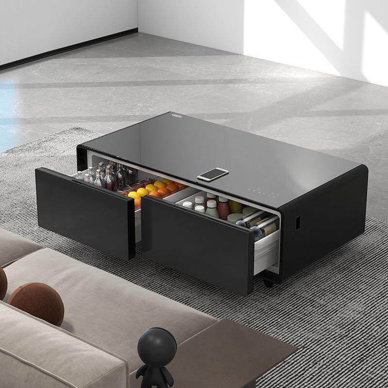 白色多功能智能触控冰箱茶几一体两用客厅2025年新款家用轻奢现代