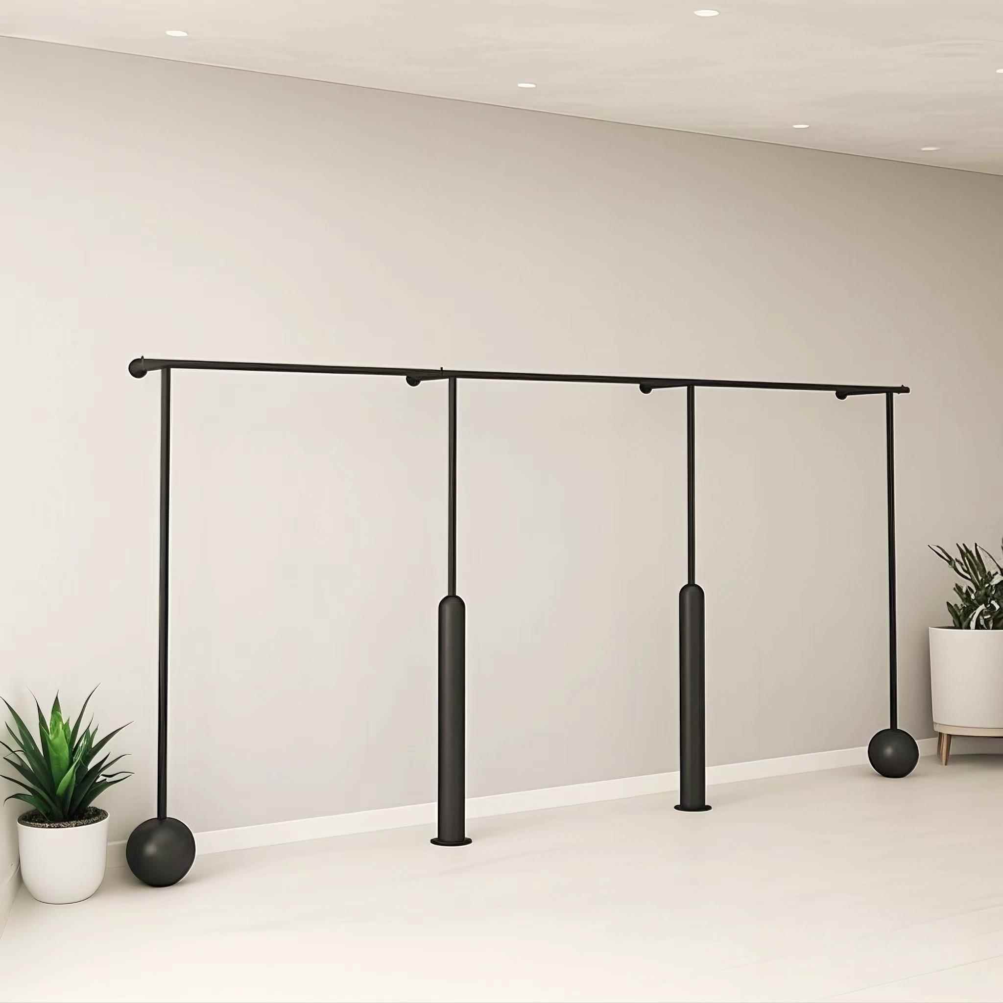 需定制服装店展示架哑光黑色上墙挂衣架铁艺简约陈列架壁挂男女装