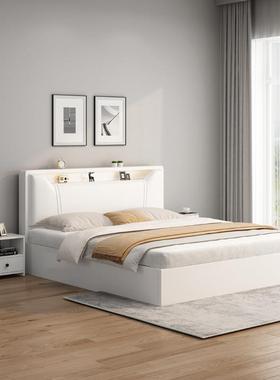 白色榻榻米板木结合箱体床宾馆1.8米双人大床加密床板民宿床