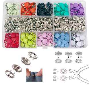 新款 200Sets10色五爪扣空心实心各100套 安装 工具婴儿连 直销新款