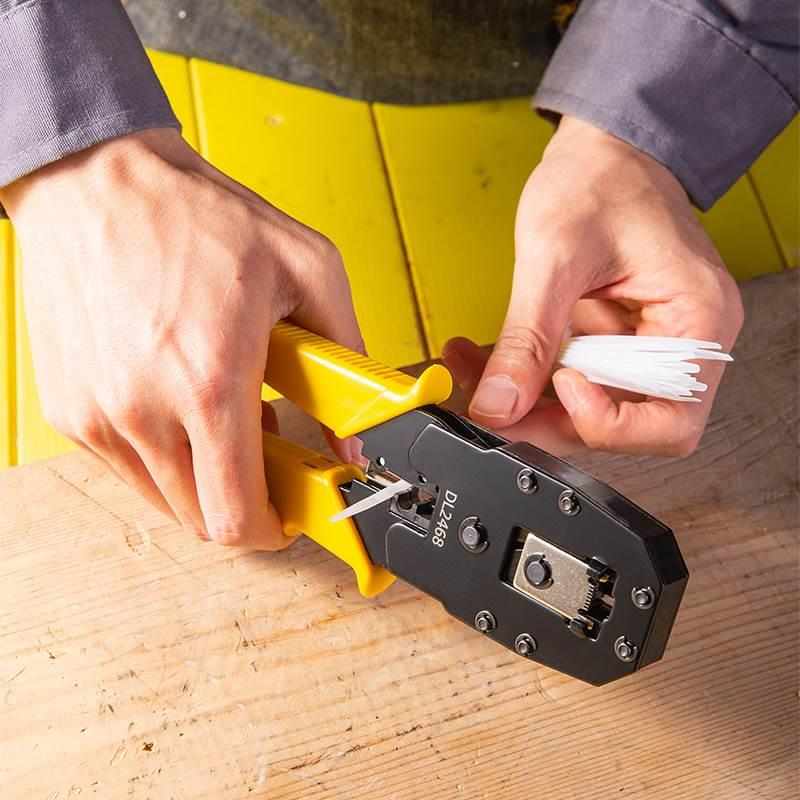 得力网线钳家用水晶头子网络压线钳接头测试仪工具包套装DL380008