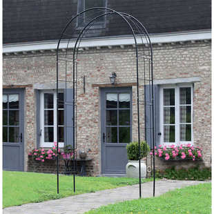 铁线莲月季爬藤花架子户外装饰花园弧形门栅围栏庭院欧式铁艺拱门