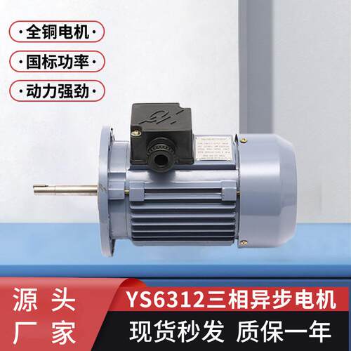 厂家现货三相异步电动机YS6312短轴非标全铜线电机交流电机